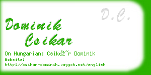 dominik csikar business card